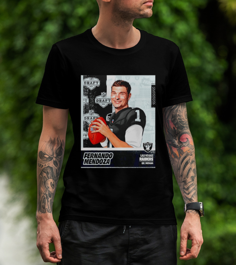 Fernando Mendoza Las Vegas Raiders 2026 Draft QB Indiana NFL T-Shirt