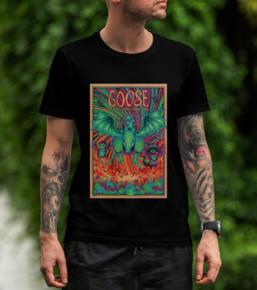 Goose April 24 2026 Austin TX Moody Center Dragon Creatures Psychedelic T-Shirt