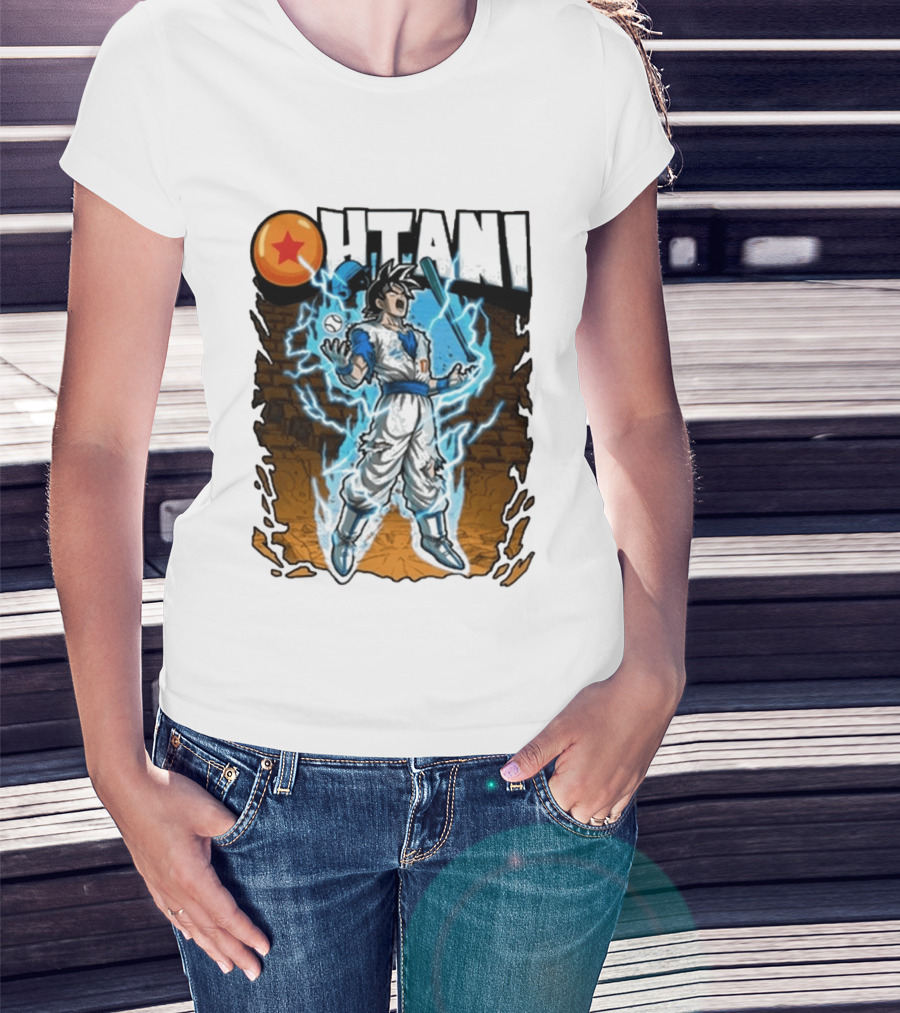 Ohtani Dragon Ball Z Power Up Saiyan Baseball Fusion T-Shirt