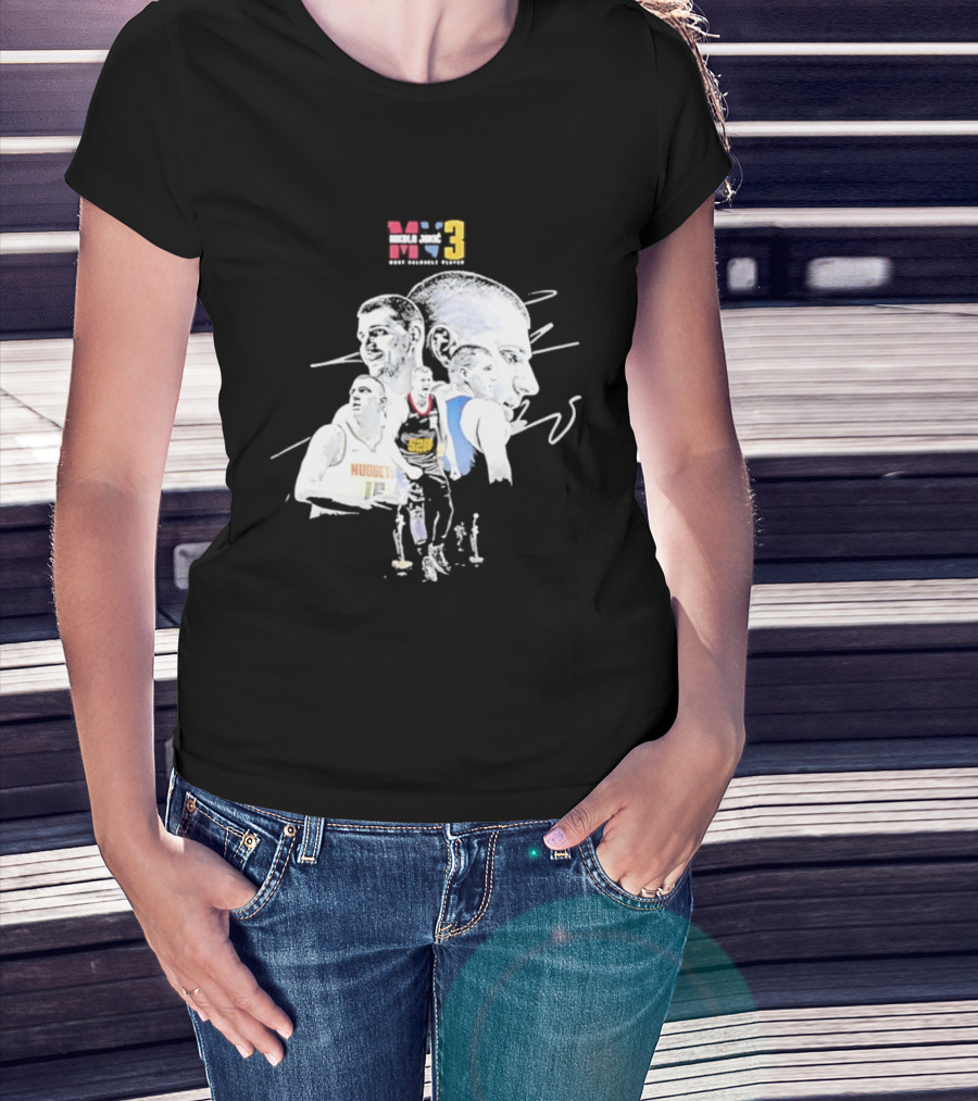 Denver Nuggets Nikola Jokic 3 MVP Basketball Art NBA 15 T-Shirt
