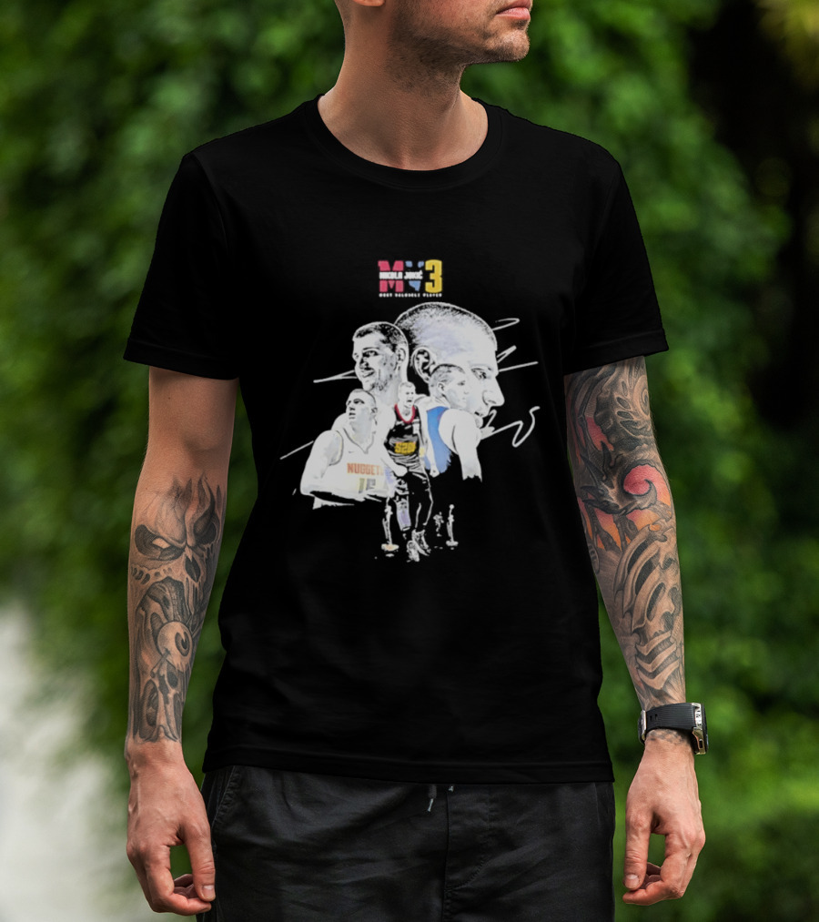 Denver Nuggets Nikola Jokic 3 MVP Basketball Art NBA 15 T-Shirt