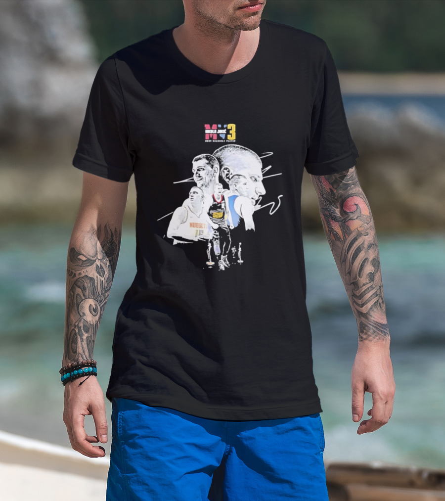 Denver Nuggets Nikola Jokic 3 MVP Basketball Art NBA 15 T-Shirt