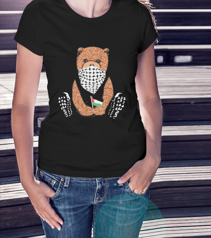 Pali Bear Palestinian Flag Face Covering T-Shirt