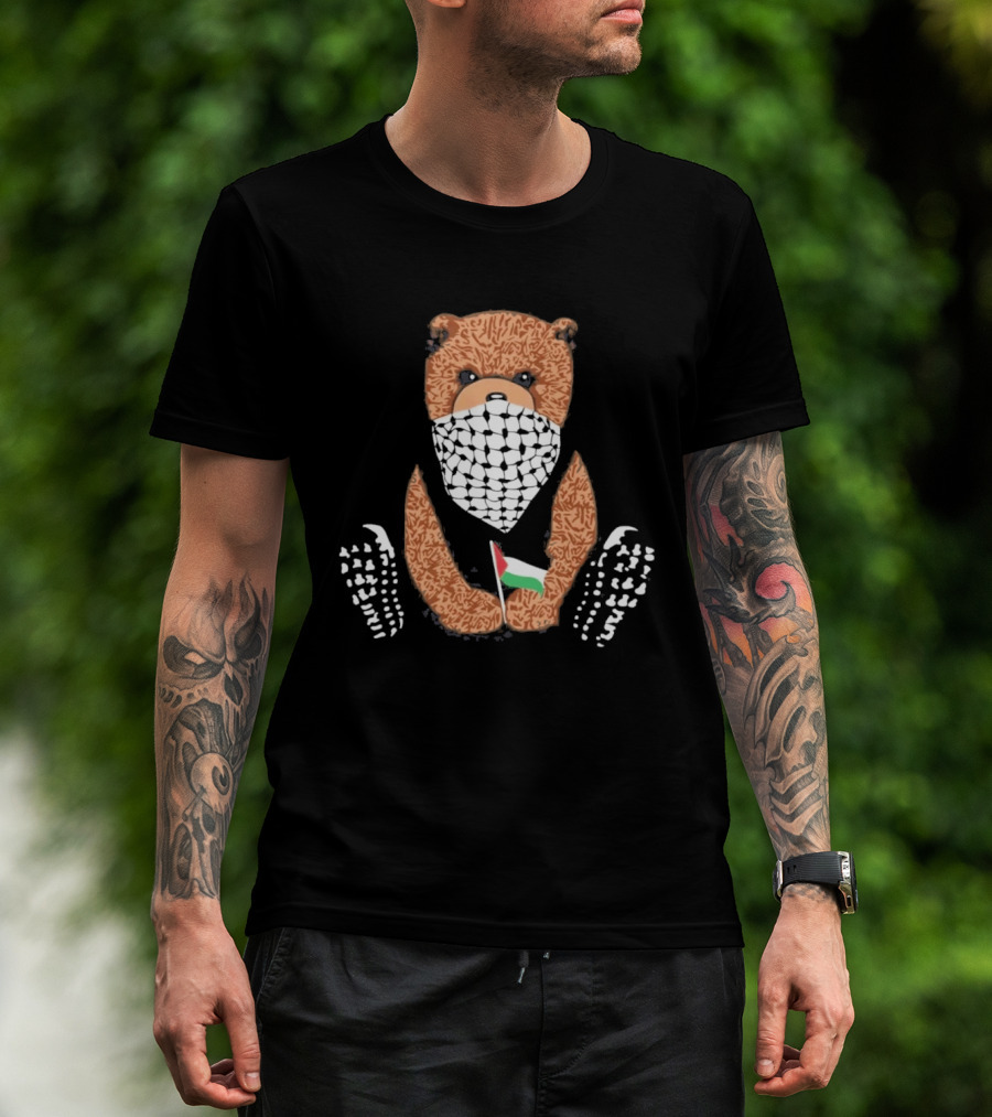 Pali Bear Palestinian Flag Face Covering T-Shirt