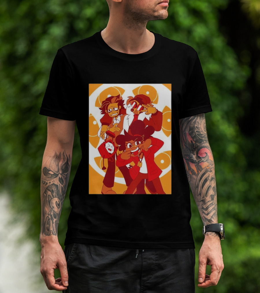 Epilogue Mural Red And White Cartoon Characters With Unique Hairstyles And Outfits T-Shirt
