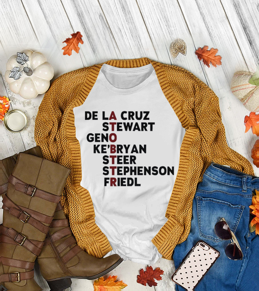Cincinnati Baseball De La Cruz Stewart Geno Ke'Bryan Steer Stephenson Friedl ATOBTTR Names T-Shirt