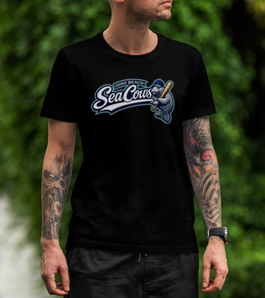 Juno Beach Sea Cows Baseball Manatee Team Sports Fan T-Shirt