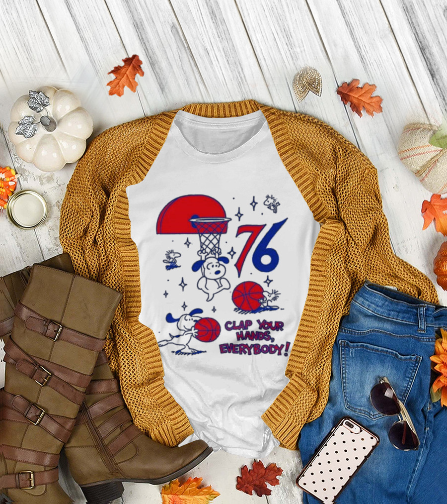 Ghost Bongo Sixers 76 Clap Your Hands Everybody Basketball Stars T-Shirt