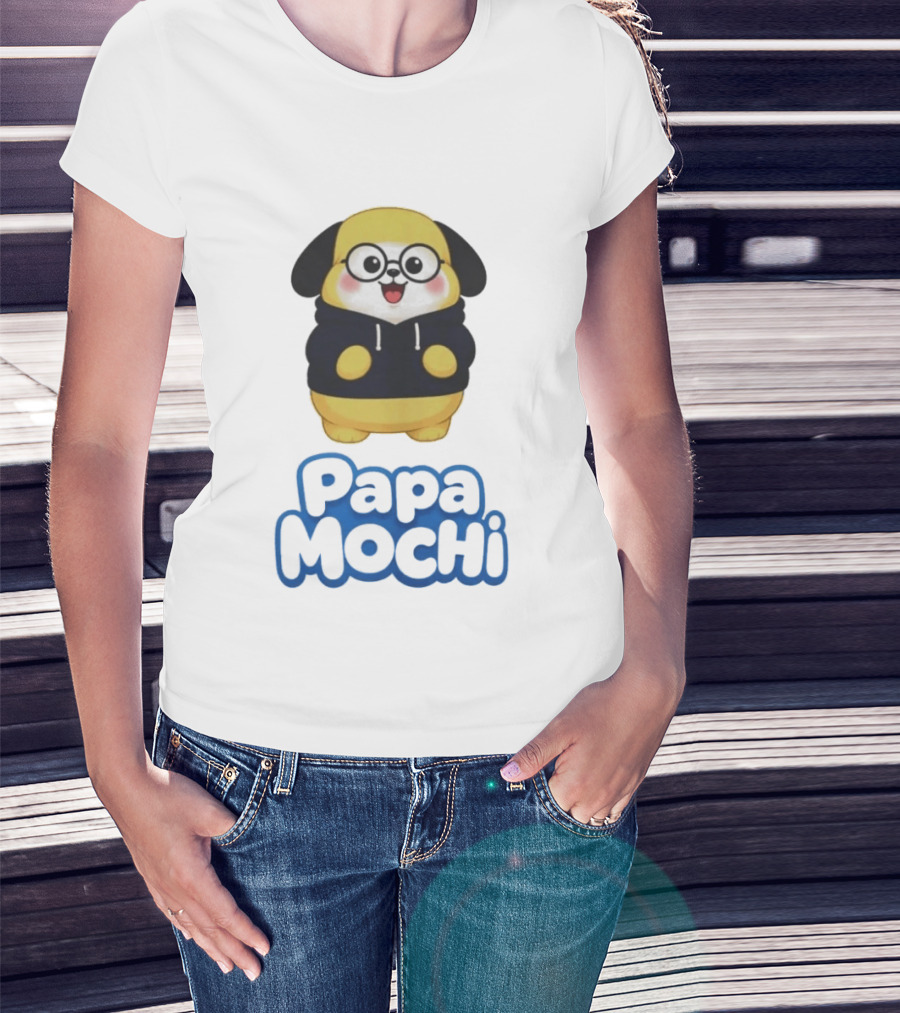 Papa Mochi Cute Character With Glasses T-Shirt