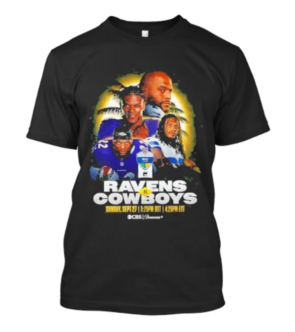 Rio Game 2026 Baltimore Ravens Vs Dallas Cowboys September 27 Matchup Sunday 1 P.M. BRT T-Shirt