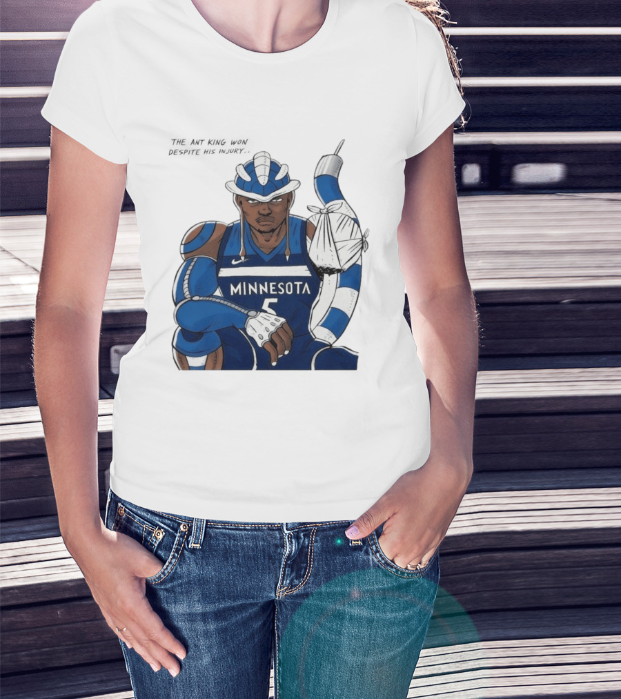 Anthony Edwards Minnesota Timberwolves Game 2 Ant King Triumph Injury T-Shirt