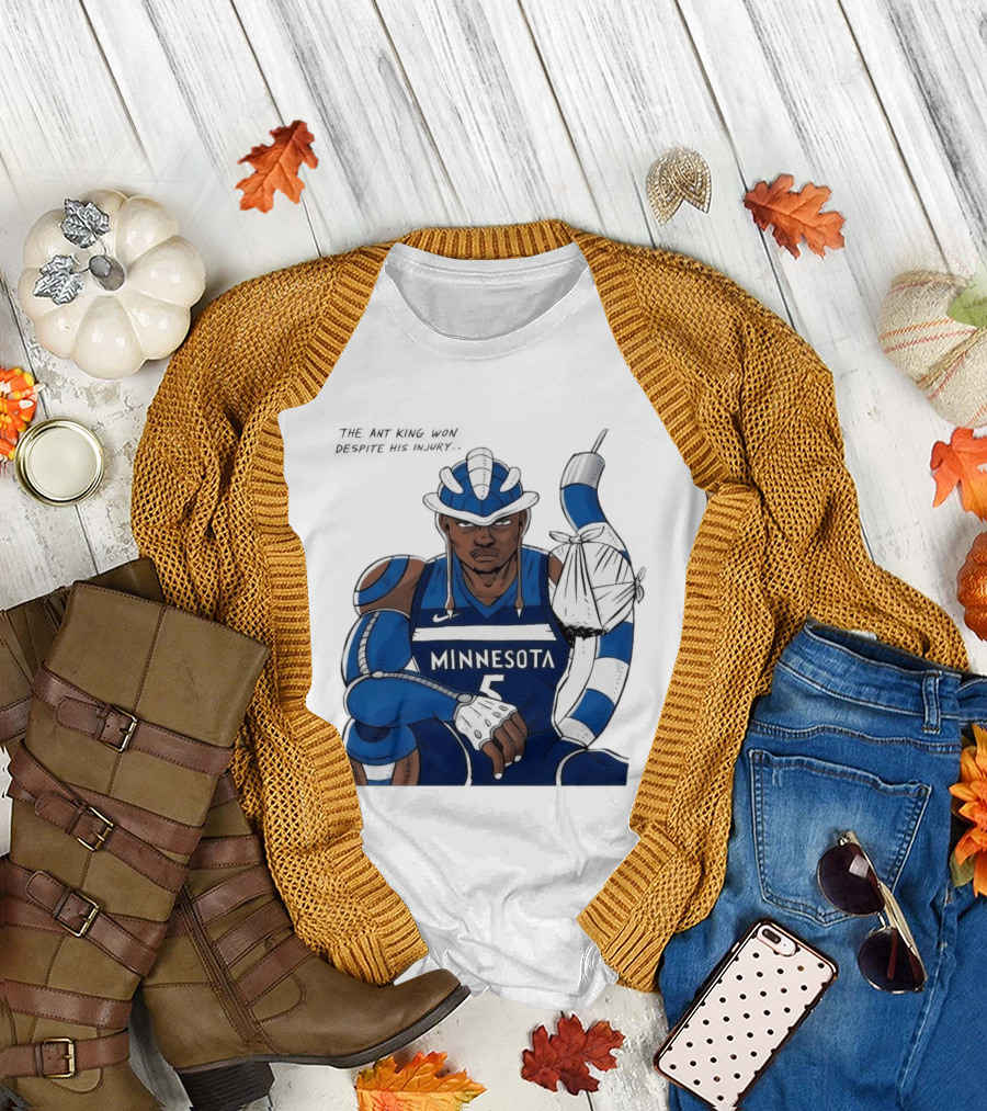 Anthony Edwards Minnesota Timberwolves Game 2 Ant King Triumph Injury T-Shirt