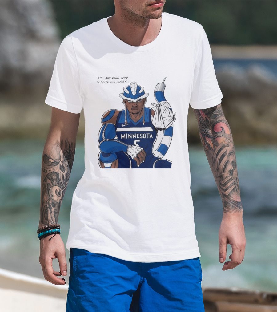 Anthony Edwards Minnesota Timberwolves Game 2 Ant King Triumph Injury T-Shirt