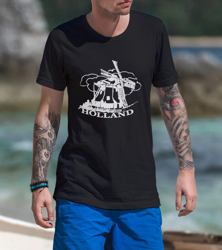 Jaafar Jackson Holland Windmill Classic Dutch Scene T-Shirt