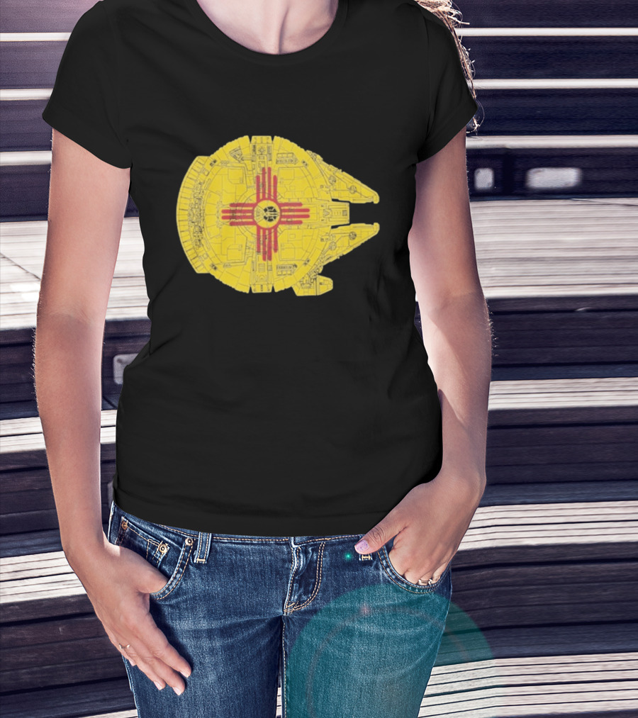 New Mexico Zia Symbol On Millennium Falcon Starship T-Shirt