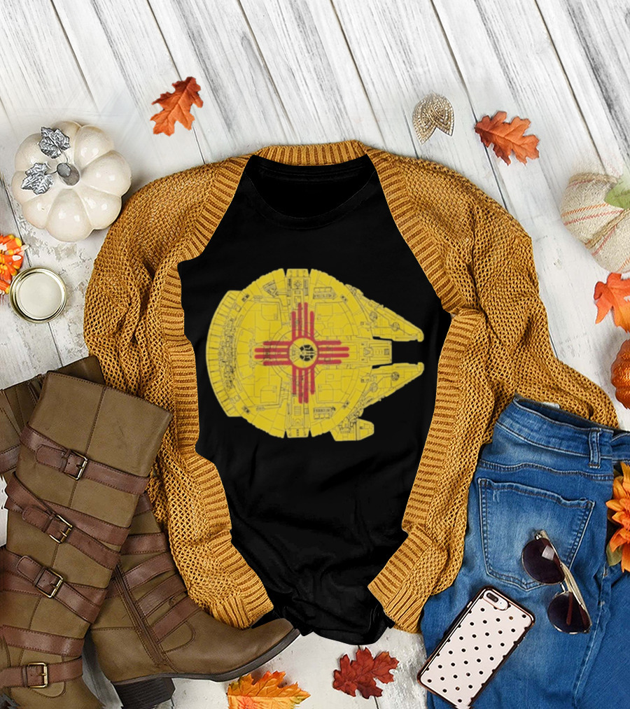 New Mexico Zia Symbol On Millennium Falcon Starship T-Shirt