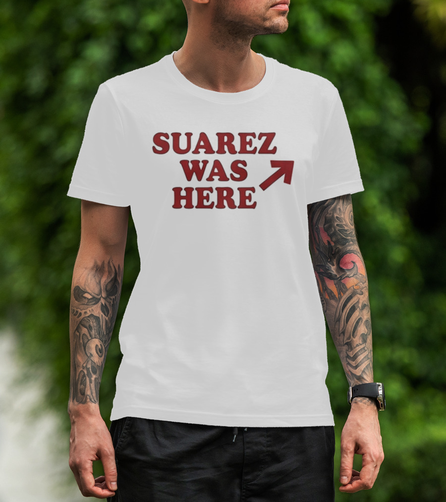 Suarez Was Here Arrow Icon Bold Red T-Shirt