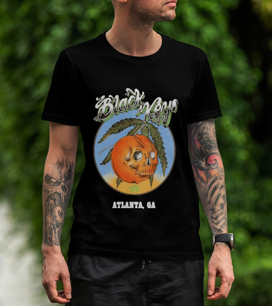 Black Keys Atlanta GA Skull Orange T-Shirt