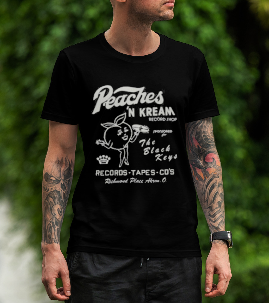 Peaches N Kream Records Promoted By The Black Keys Records Tapes CDs Atlanta GA T-Shirt