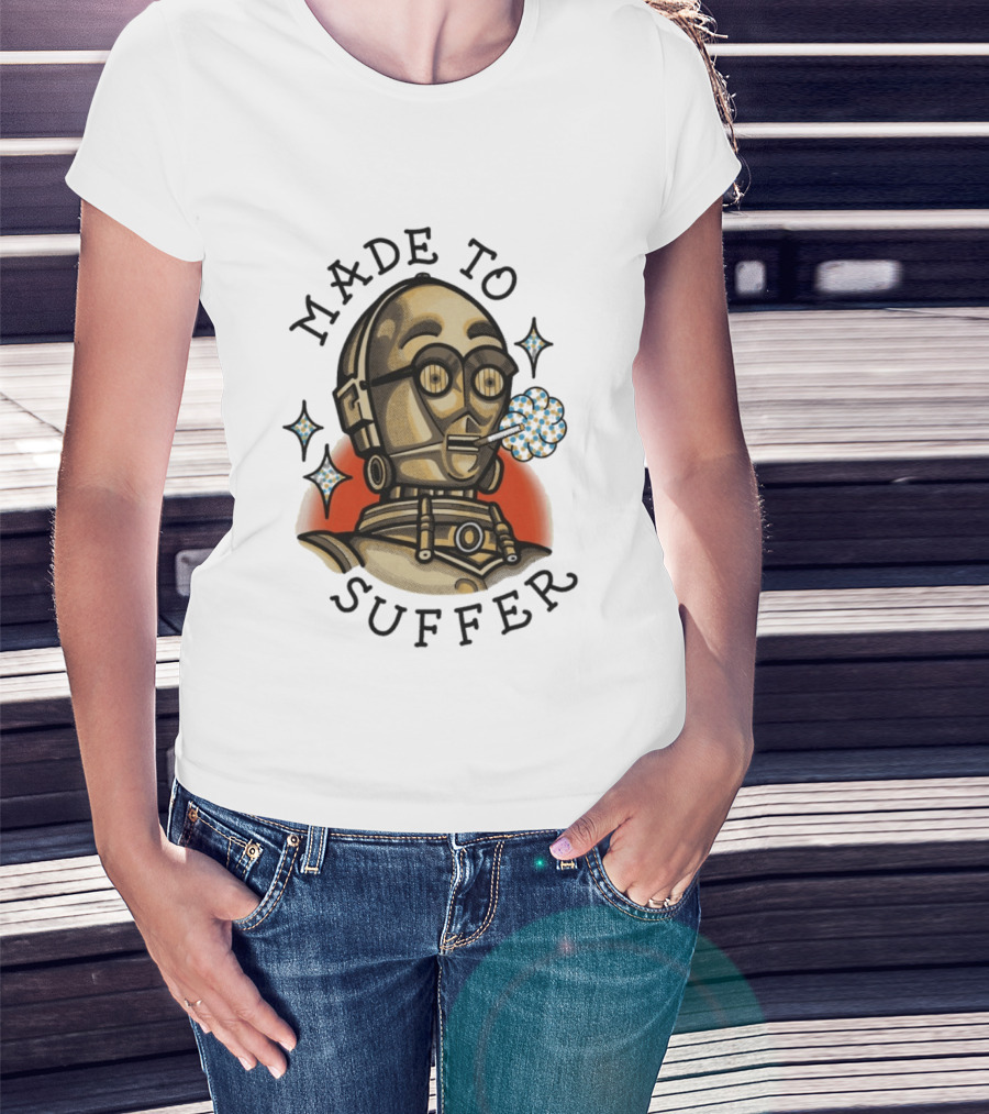 Made To Suffer Robot With Vintage Cartoon T-Shirt