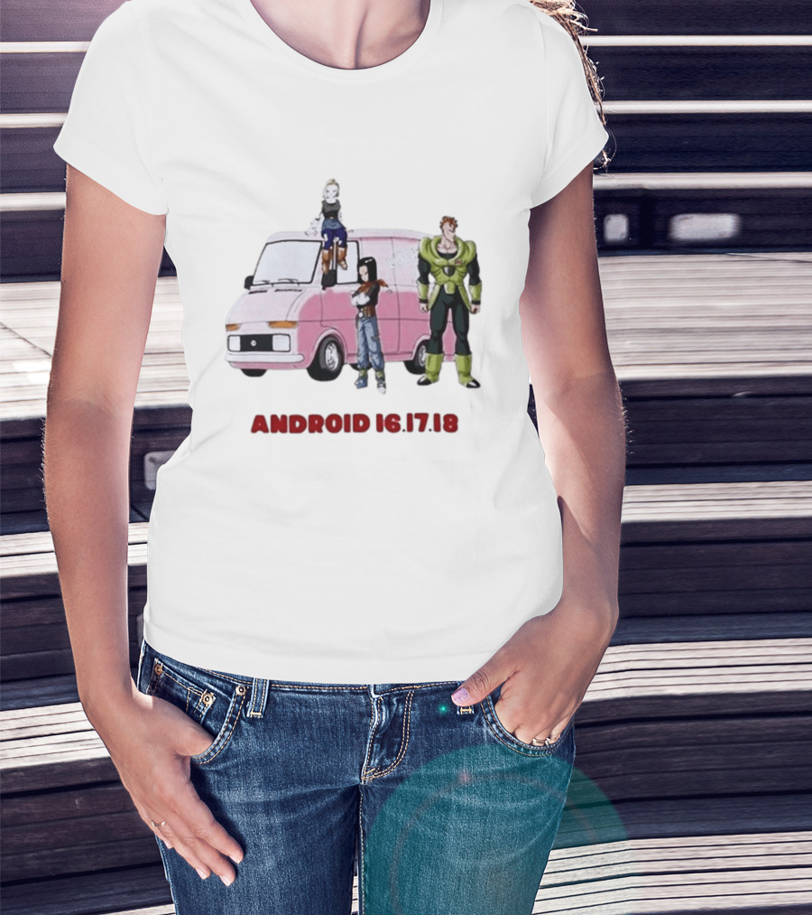 Dragon Ball Z Android 16 17 18 Pink Van Scene T-Shirt