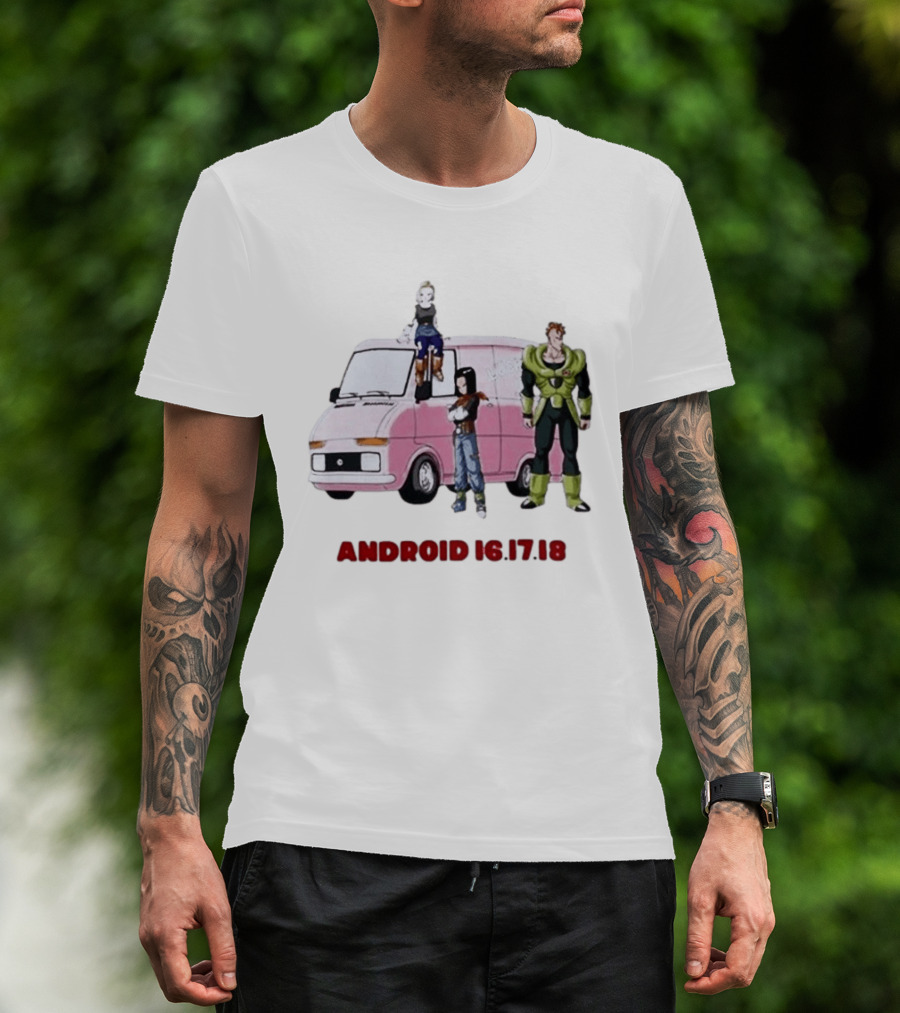 Dragon Ball Z Android 16 17 18 Pink Van Scene T-Shirt