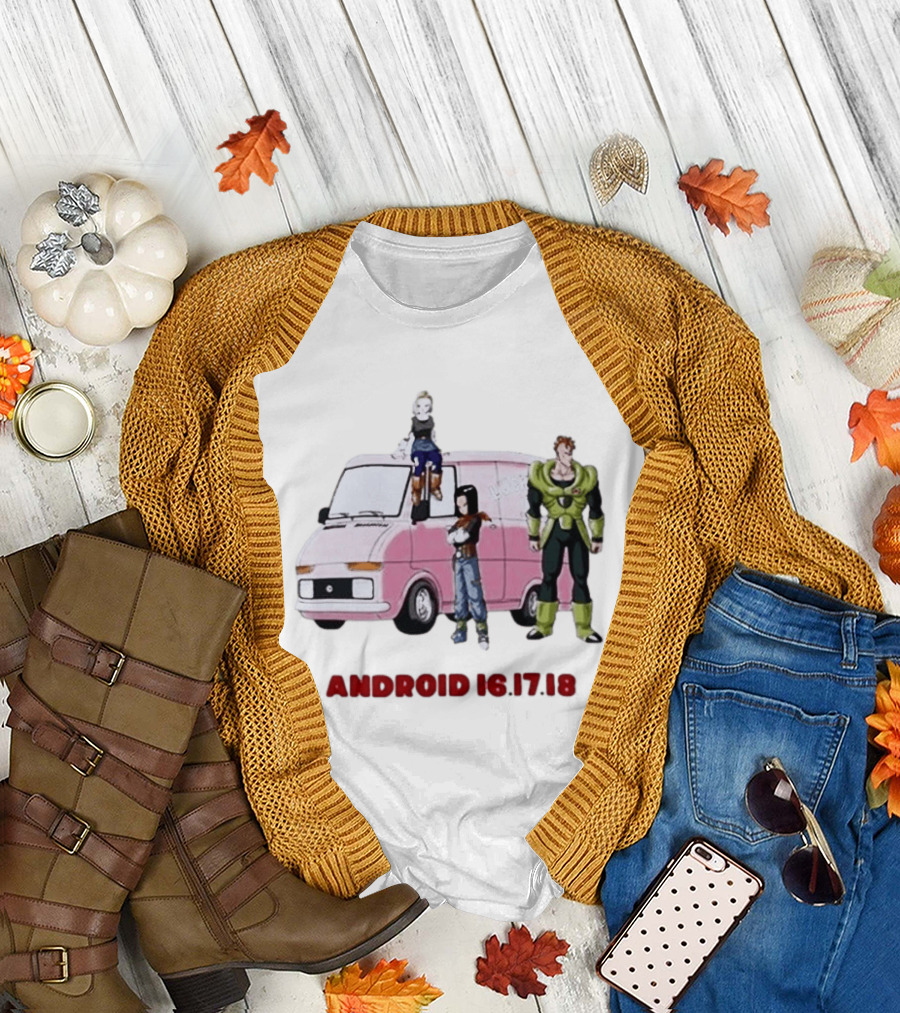 Dragon Ball Z Android 16 17 18 Pink Van Scene T-Shirt