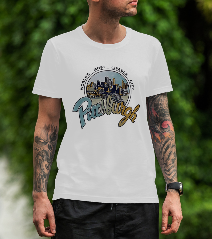 World's Most Livable City Pittsburgh Skyline T-Shirt