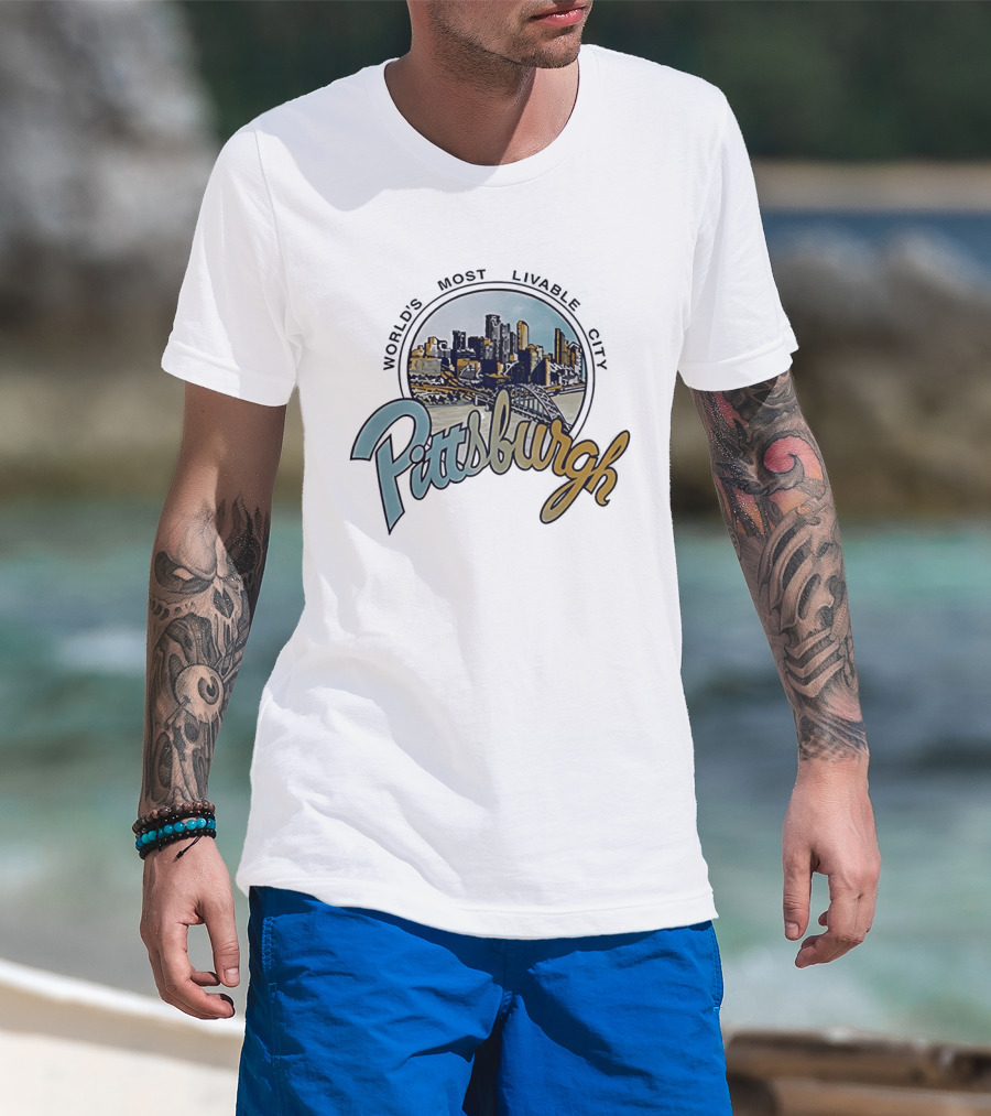 World's Most Livable City Pittsburgh Skyline T-Shirt
