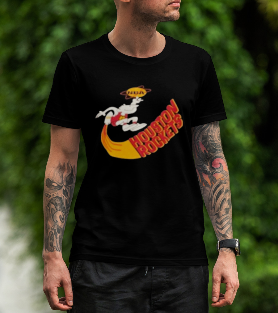 NBA Houston Rockets Retro Mascot Worn T-Shirt