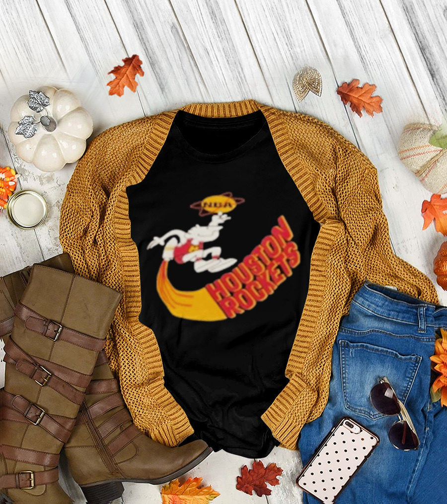 NBA Houston Rockets Retro Mascot Worn T-Shirt