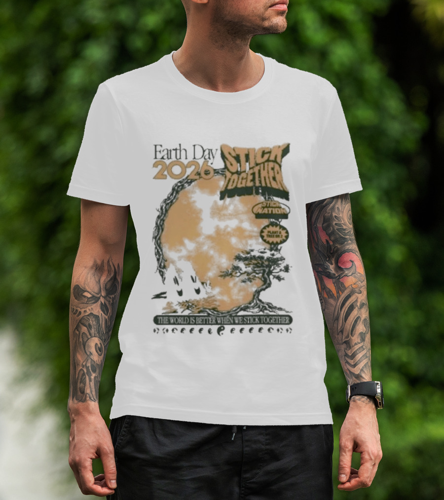 Earth Day 2026 Stick Together Save Animals Power Protection T-Shirt