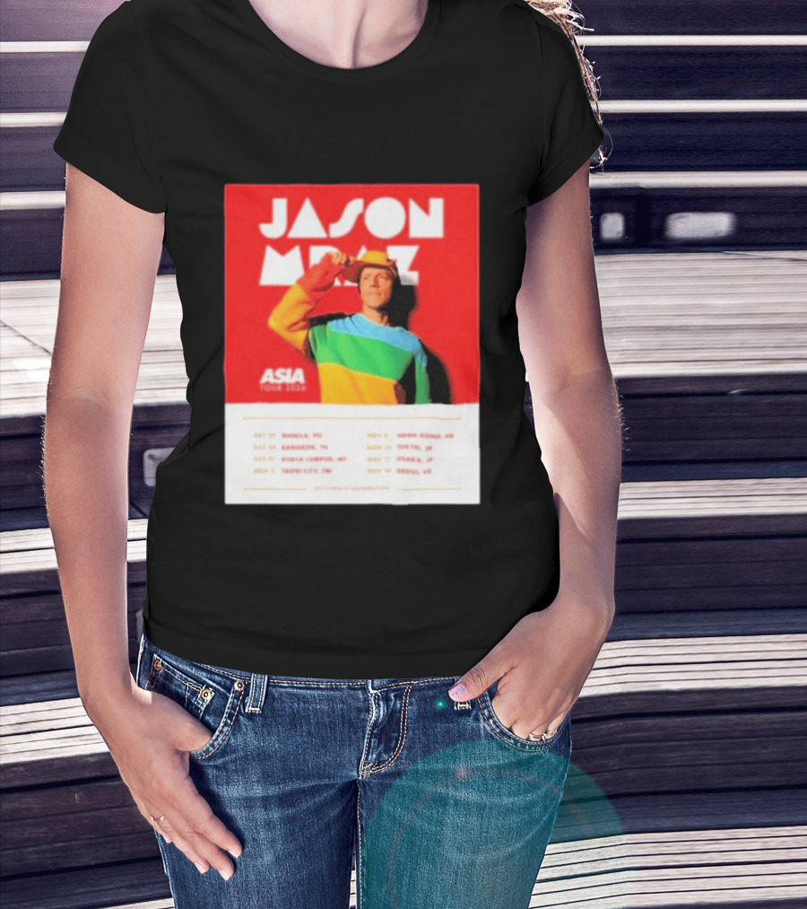 Jason Mraz Asia Tour Manila Bangkok Kuala Lumpur Taipei Hong Kong Tokyo Osaka Seoul 2026 T-Shirt