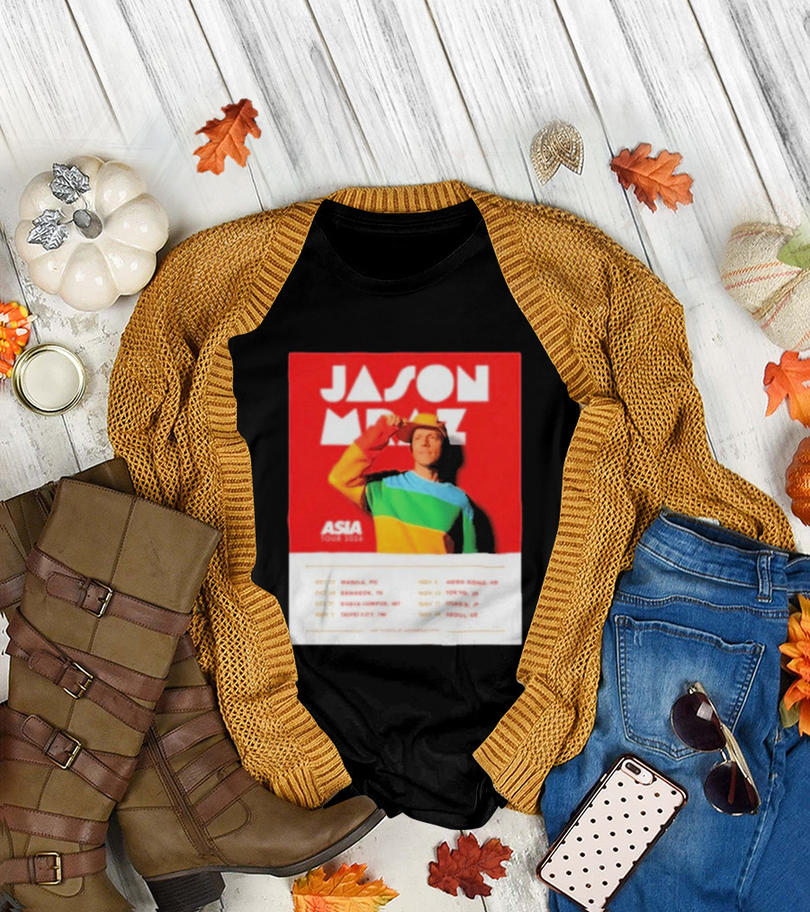 Jason Mraz Asia Tour Manila Bangkok Kuala Lumpur Taipei Hong Kong Tokyo Osaka Seoul 2026 T-Shirt