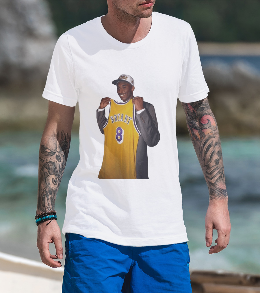 Bryant 8 Lakers Jersey Iconic Kobe Image T-Shirt