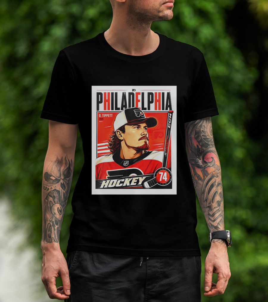 Owen Tippett 74 Philadelphia Flyers Hockey Vintage Style 2025 T-Shirt