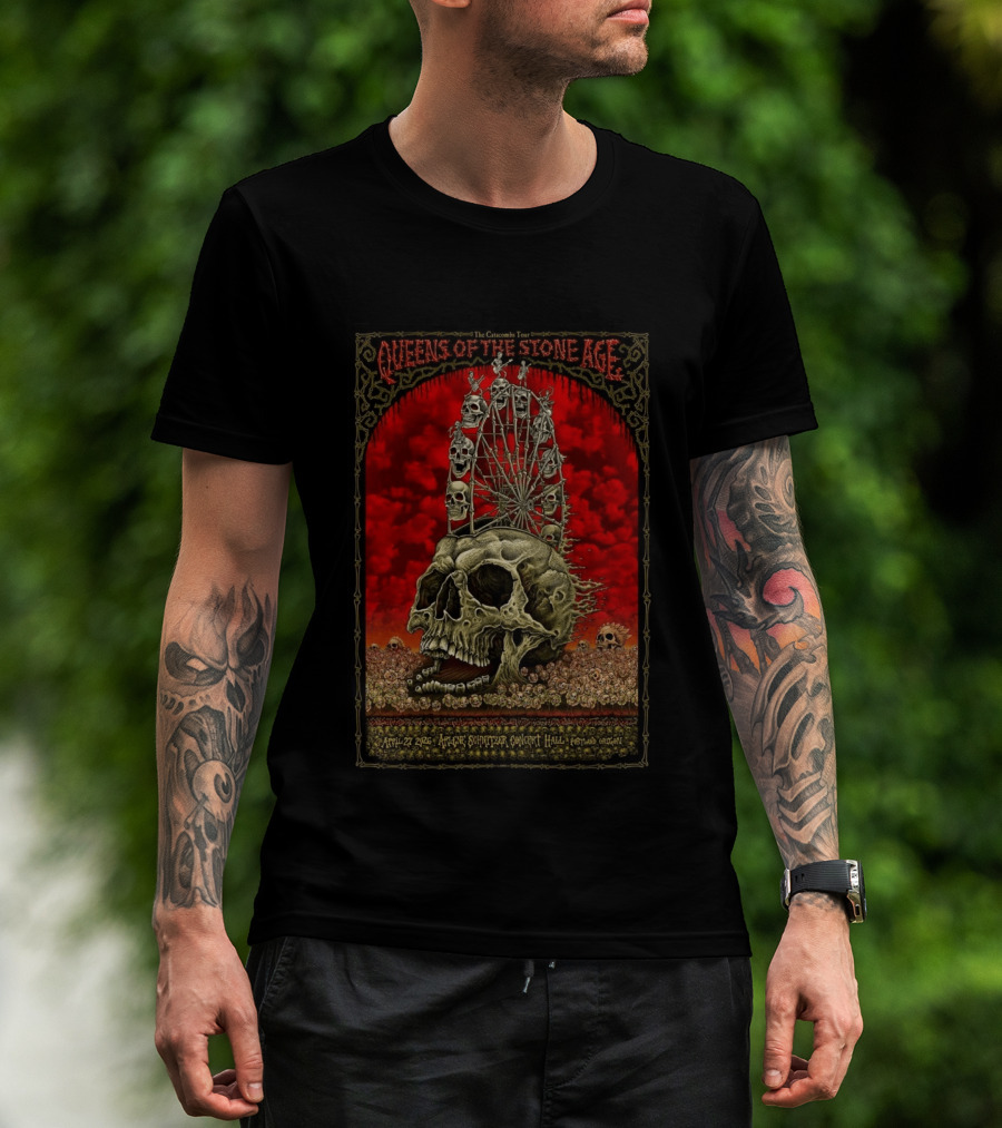 Queens Of The Stone Age The Catacombs Tour Arlene Schnitzer Concert Hall Portland April 27 2026 T-Shirt