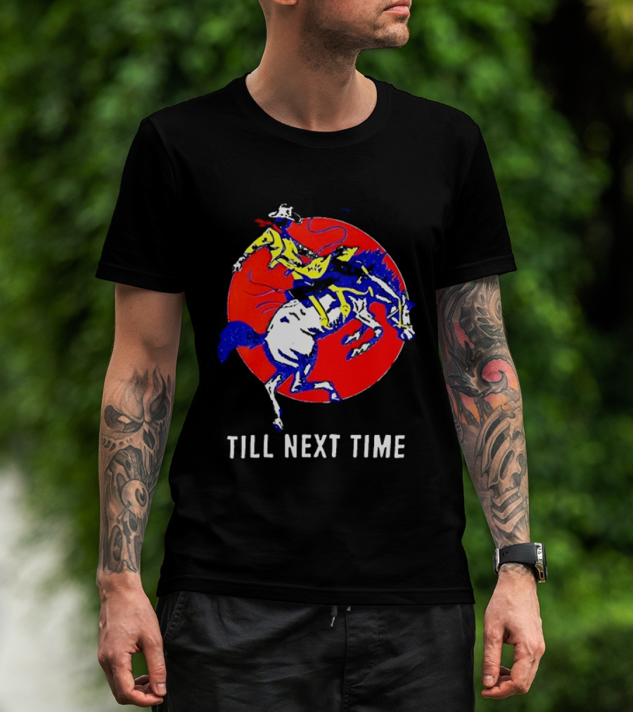 RJ Decker Till Next Time Rodeo Cowboy Riding Horse Iconic Red T-Shirt
