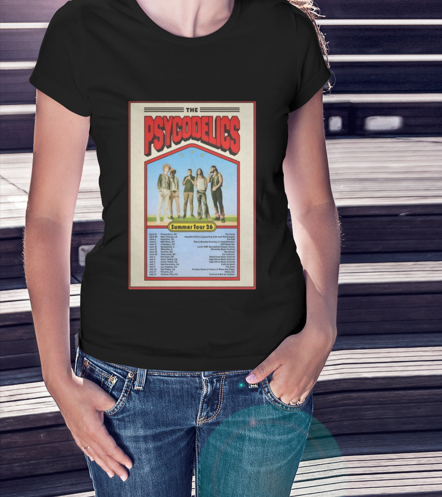 The Psycodelics Summer Tour 26 Concert Dates And Locations T-Shirt