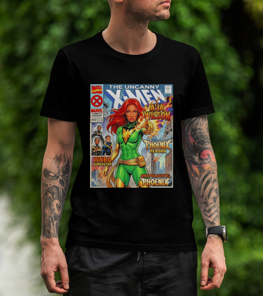 The Uncanny X Men A'Ja Wilson Phoenix Reborn WNBA Superstar Unapologetic Phoenix Comic T-Shirt