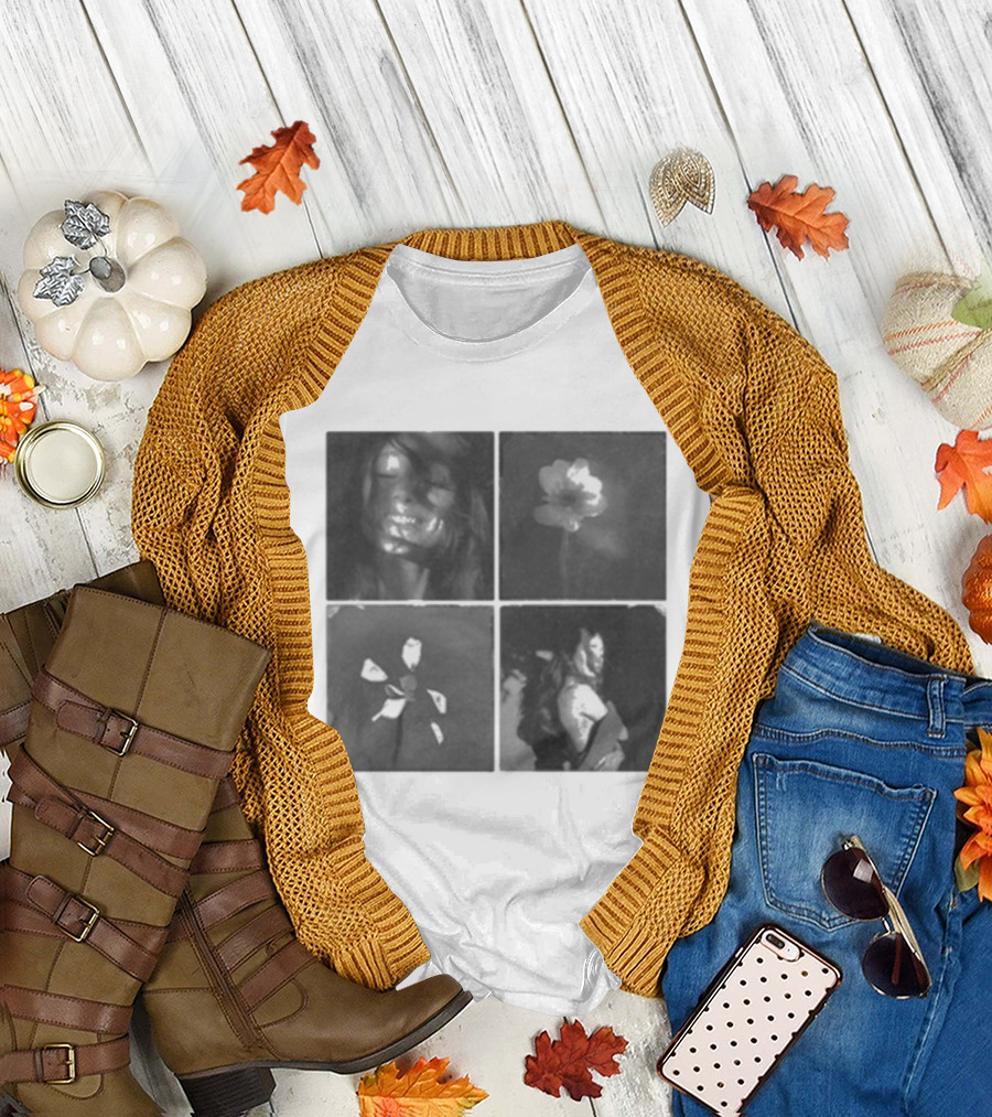 Ariana Grande Reflective Floral Portraits Petal Tile Photo T-Shirt