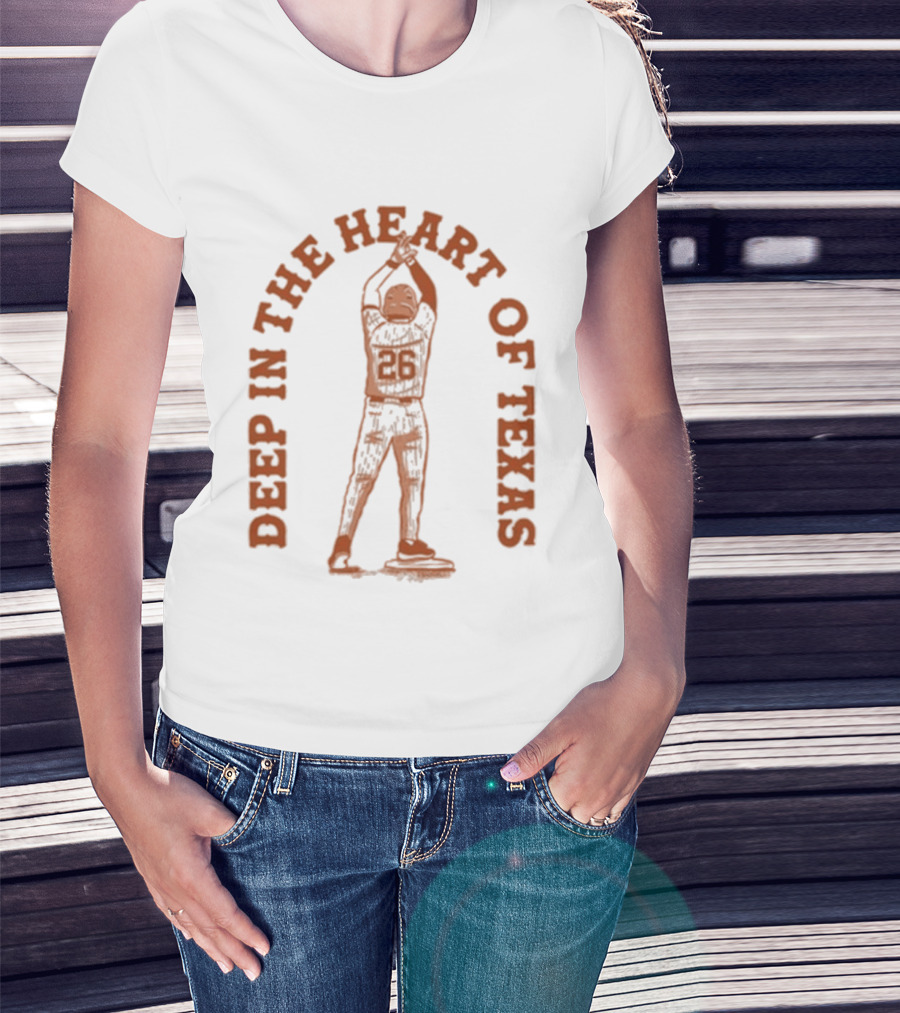 Deep In The Heart Of Texas 25 Baseball Player T-Shirt