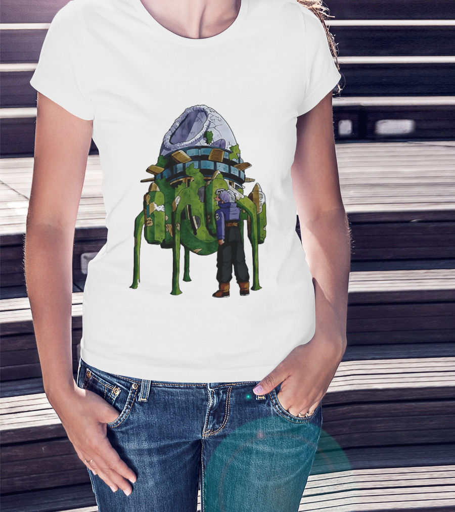 Dragon Ball Z Future Trunks Capsule Corp Time Machine Scene T-Shirt