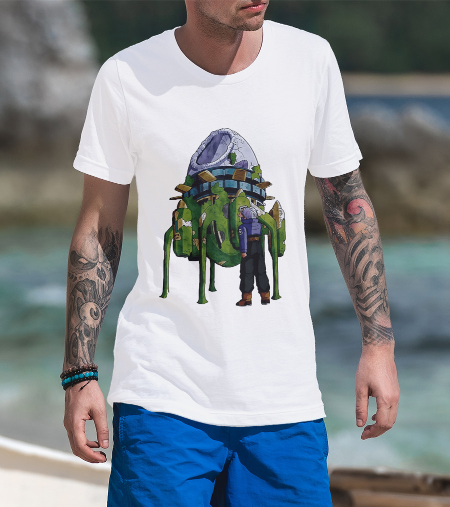 Dragon Ball Z Future Trunks Capsule Corp Time Machine Scene T-Shirt