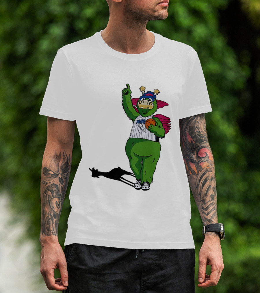 Orlando Magic Stuff Mascot In NBA Jersey Holding Basketball T-Shirt