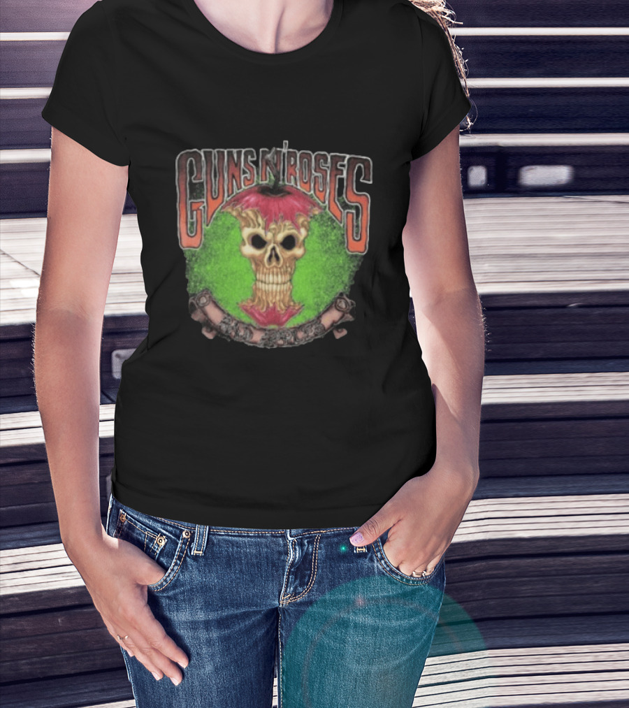 Guns N Roses Bad Apple Skull Use Your Illusion Tour 1991 1993 T-Shirt
