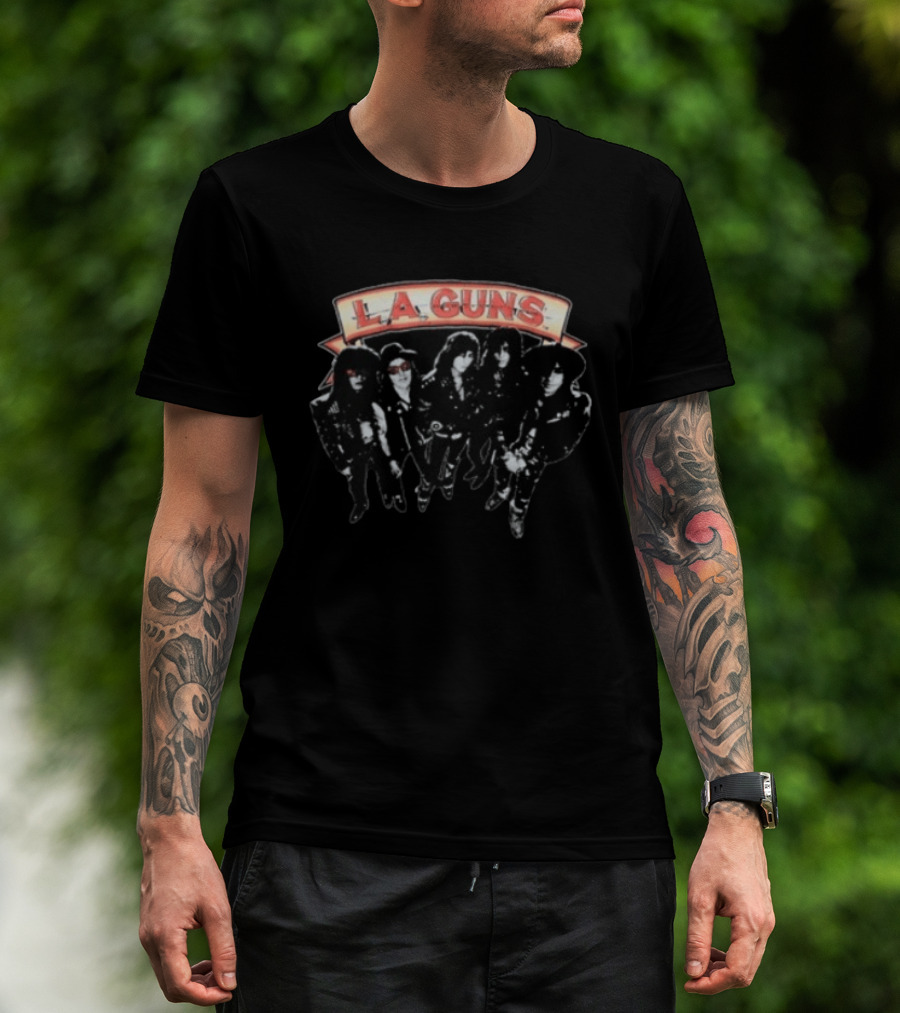 L.A. Guns Hollywood Vampires Tour 1991 Band Photo T-Shirt