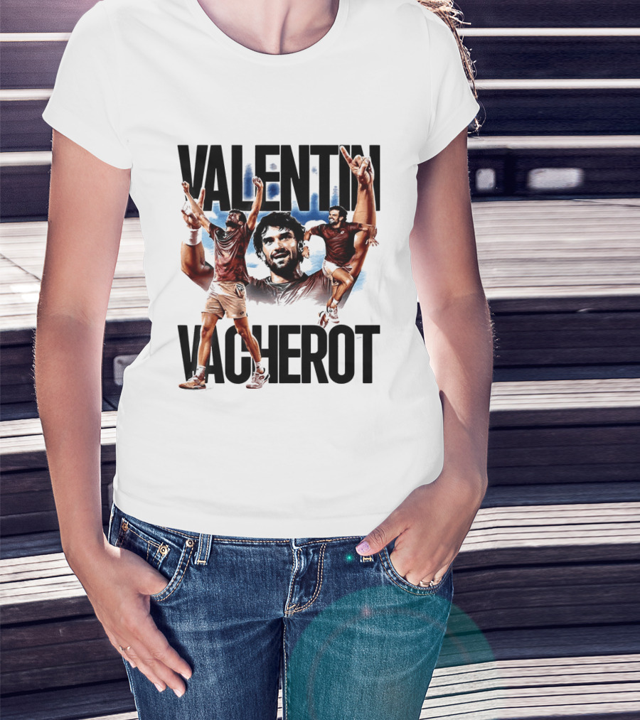 Valentin Vacherot Tennis Player Action Pose Montage T-Shirt
