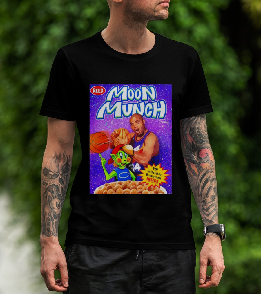 Reed Moon Munch Basketball Cereal Charles Barkley Phoenix Suns Magic T-Shirt