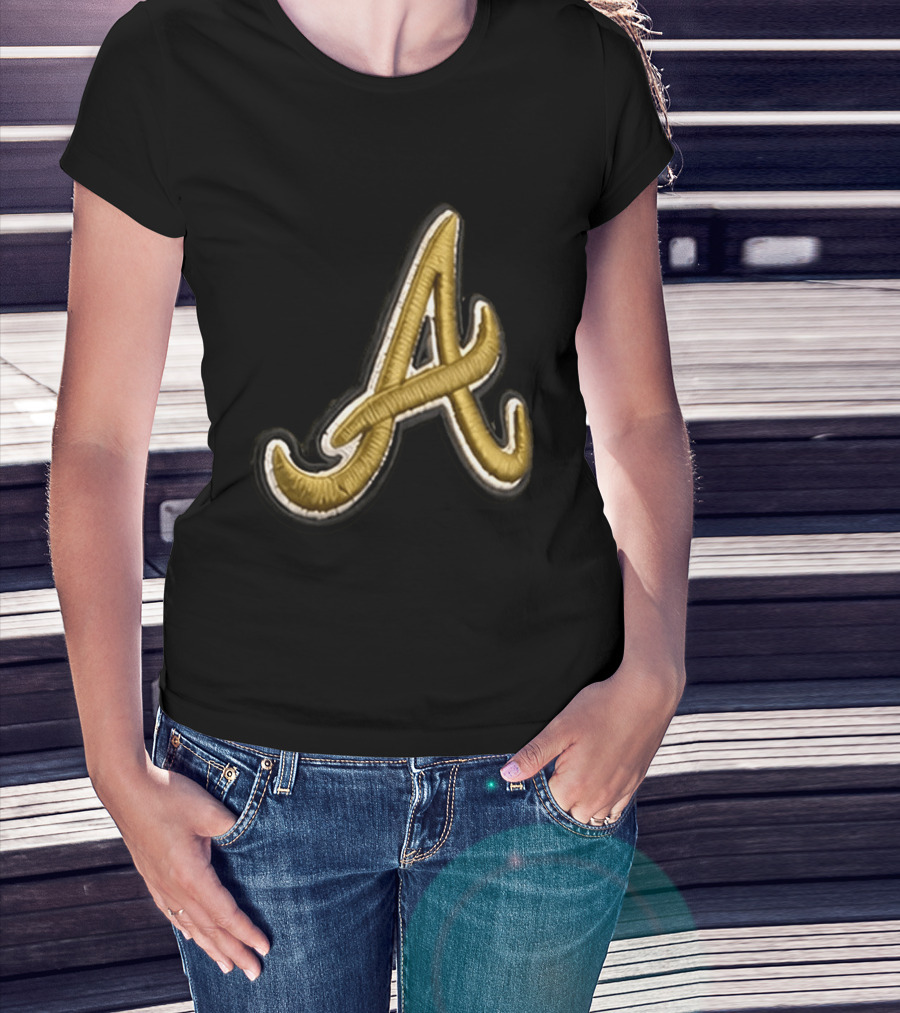 Atlanta Braves Armed Forces 2026 Hat Gold Embroidered A T-Shirt